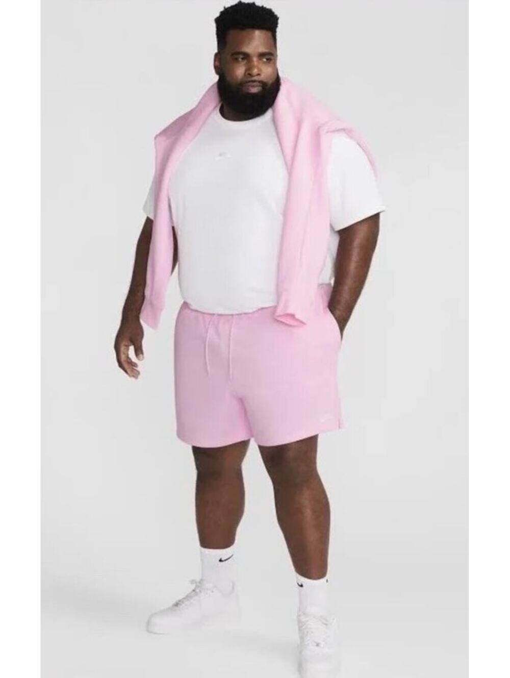 Nike Shorts Mens XL Pale Pink Drawstring Sweat 5" NWT